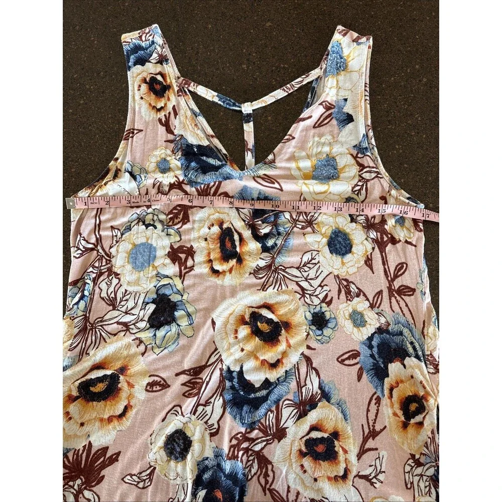24/7 Maurices Floral Midi Dress M Pink Floral Cottage-core Boho Festival Casual - Picture 9 of 10